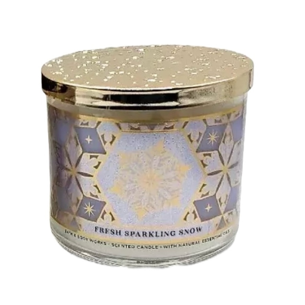 Bath & Body Works Fresh Sparkling Snow 3-Wick Jar Candle, 14.5 oz NEW